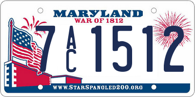 MD license plate 7AC1512