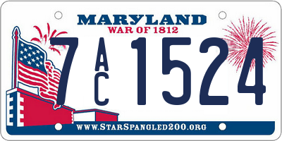 MD license plate 7AC1524
