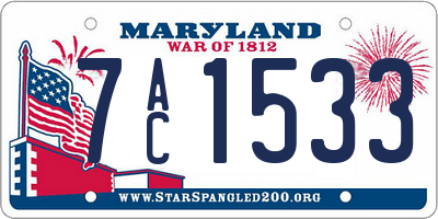 MD license plate 7AC1533