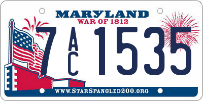 MD license plate 7AC1535