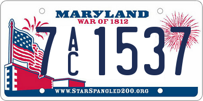MD license plate 7AC1537