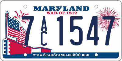 MD license plate 7AC1547