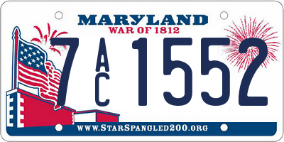 MD license plate 7AC1552