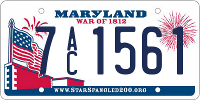 MD license plate 7AC1561