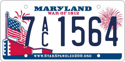 MD license plate 7AC1564