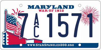 MD license plate 7AC1571