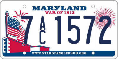 MD license plate 7AC1572