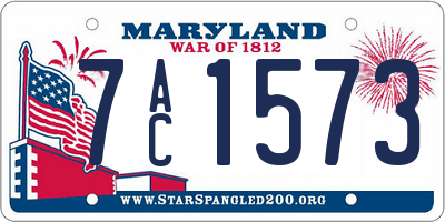 MD license plate 7AC1573