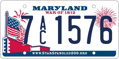 MD license plate 7AC1576