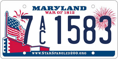 MD license plate 7AC1583