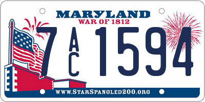 MD license plate 7AC1594