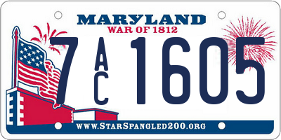 MD license plate 7AC1605