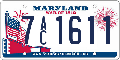 MD license plate 7AC1611
