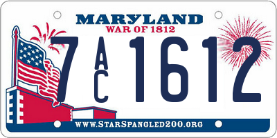 MD license plate 7AC1612