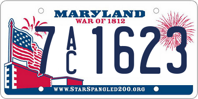 MD license plate 7AC1623
