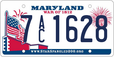 MD license plate 7AC1628