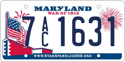 MD license plate 7AC1631