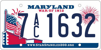 MD license plate 7AC1632