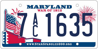 MD license plate 7AC1635