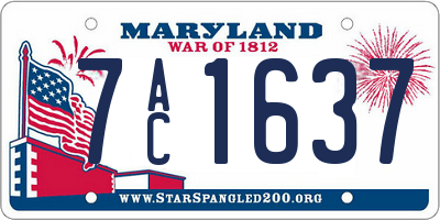 MD license plate 7AC1637