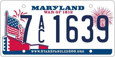 MD license plate 7AC1639