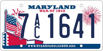 MD license plate 7AC1641