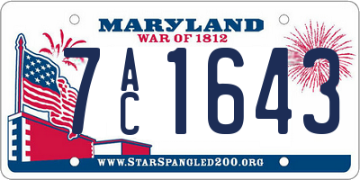 MD license plate 7AC1643