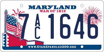 MD license plate 7AC1646