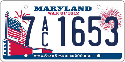 MD license plate 7AC1653