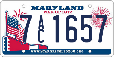 MD license plate 7AC1657