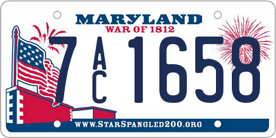 MD license plate 7AC1658