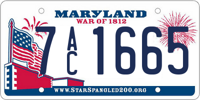 MD license plate 7AC1665
