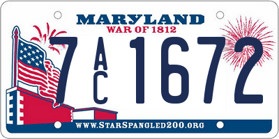 MD license plate 7AC1672