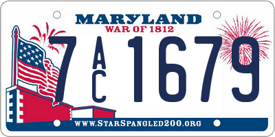 MD license plate 7AC1679