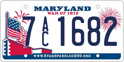 MD license plate 7AC1682