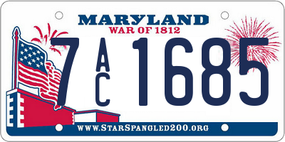MD license plate 7AC1685