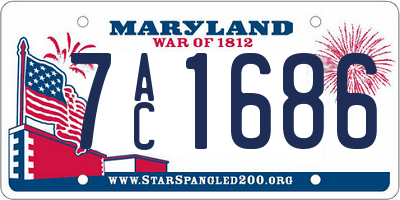 MD license plate 7AC1686