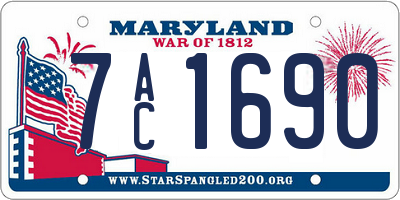 MD license plate 7AC1690