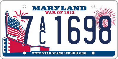 MD license plate 7AC1698