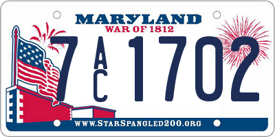 MD license plate 7AC1702
