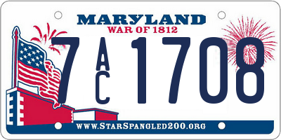 MD license plate 7AC1708