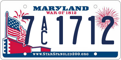 MD license plate 7AC1712