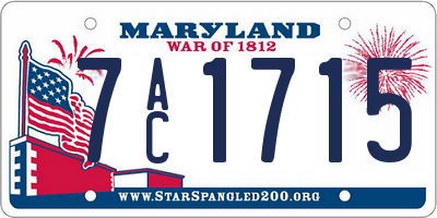 MD license plate 7AC1715