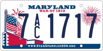 MD license plate 7AC1717