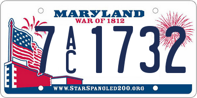 MD license plate 7AC1732