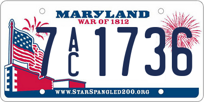 MD license plate 7AC1736