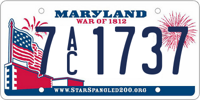 MD license plate 7AC1737