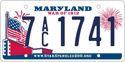 MD license plate 7AC1741