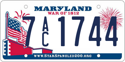 MD license plate 7AC1744