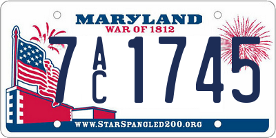 MD license plate 7AC1745